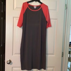 LuLaRoe XL Black & Pink Julia Dress